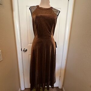 Elegant Brown Sleeveless Dress